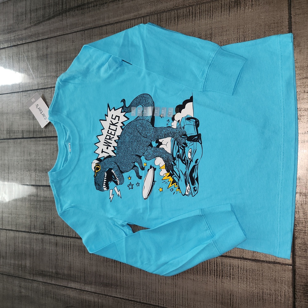 NWT Carter's T-Rex Graphic Long Sleeve Tee - Picture 2 of 3